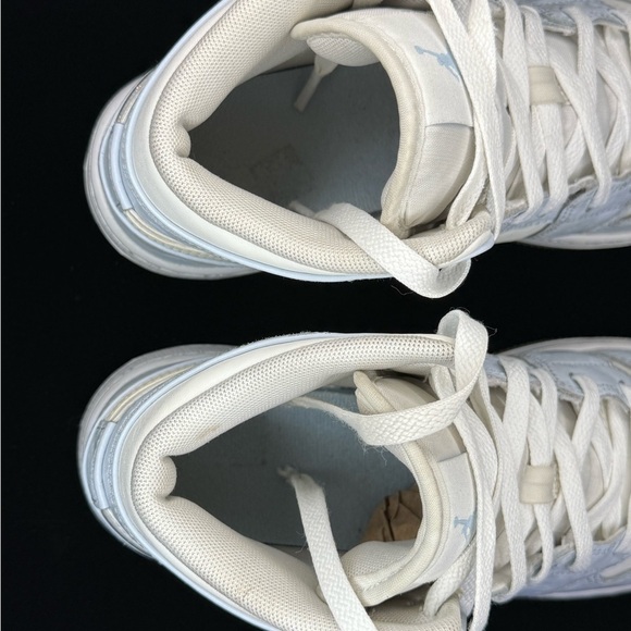 Nike Air Jordan 1 Mid Glitter Swoosh Ice Blue White Kids FQ9117-400 - Picture 6 of 8